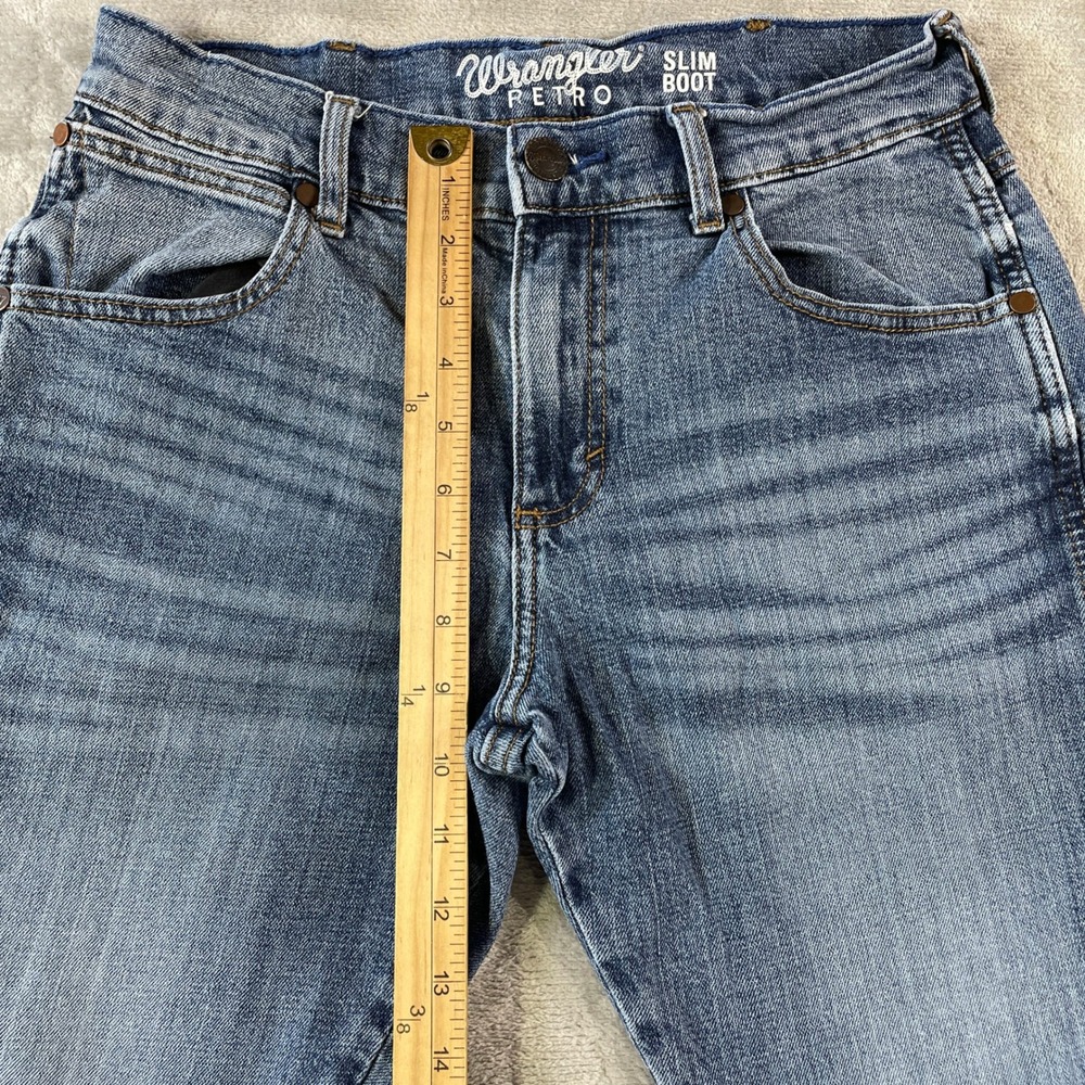 Wrangler Retro Slim Boot Jeans Mens 29x30 Blue Western Cowboy Festival Workwear - Picture 4 of 11